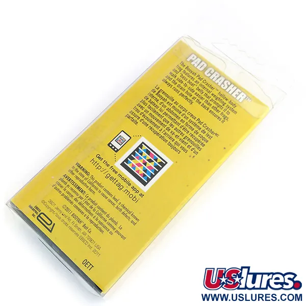 Booyah Pad Crasher Rana, Verde/Amarillo, 14g, Anzuelo Anti-hierba, #9810