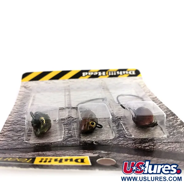 DUH!!! Head jig heads Kit, Oliva / Rojo, 11g, Anzuelo Offset, #9818