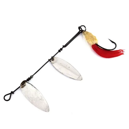 Hildebrandt Size 3 Slim Eli Double Spinner Cucharilla, Níquel / Rojo, 5g, #9832