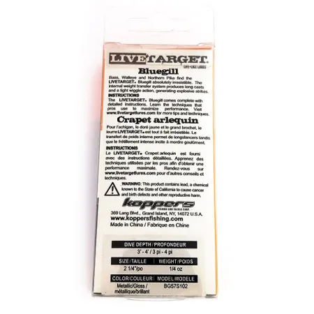 Live Target Koppers BlueGill Señuelo, Crapiet Arlequin, 7g, #9844