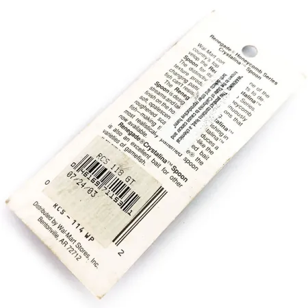 Renegade Honeycomb Series Crystalina Spoon, Verde-Naranja, 7g, Panal, #9925